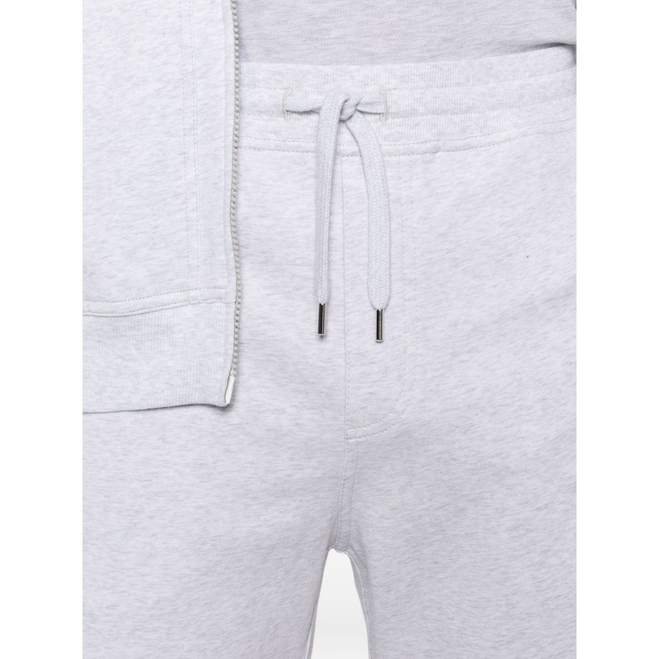 Brunello Cucinelli Cotton track pants light grey with elasticated drawstring waistband and side slit pockets for comfortable fit