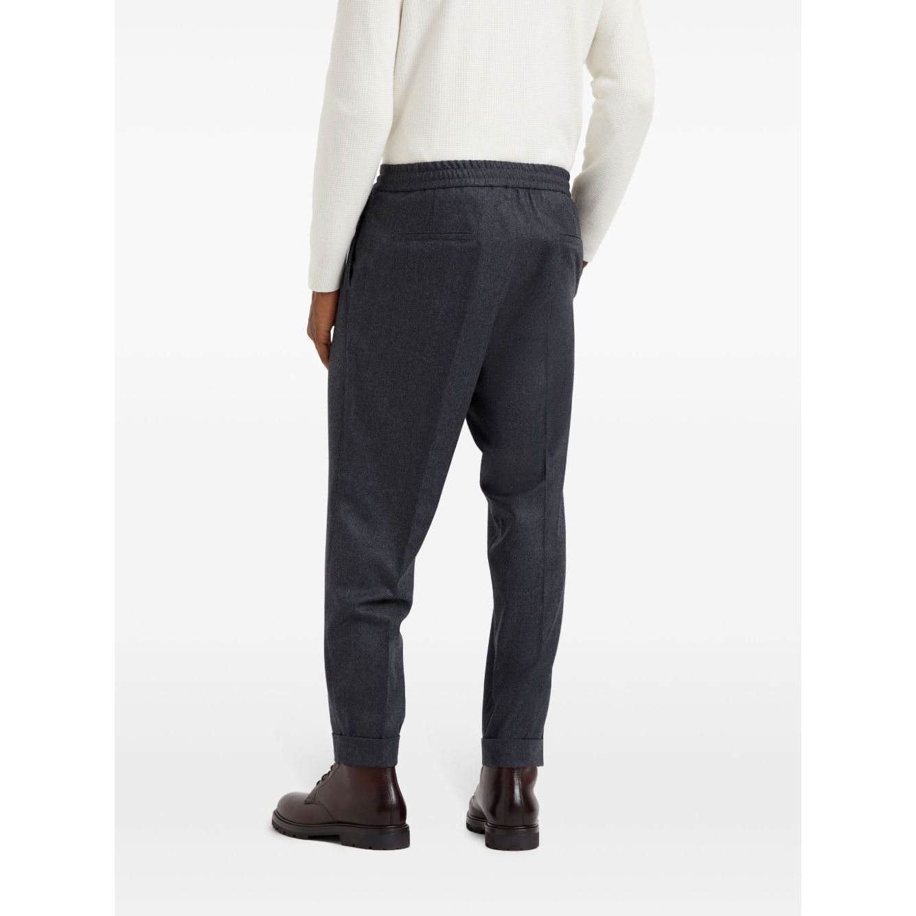 Brunello Cucinelli Drawstring-waistband wool tapered trousers Trousers