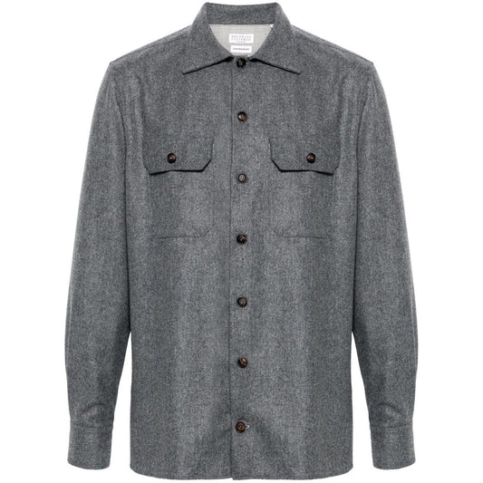 Brunello Cucinelli Shirts Grey Shirts
