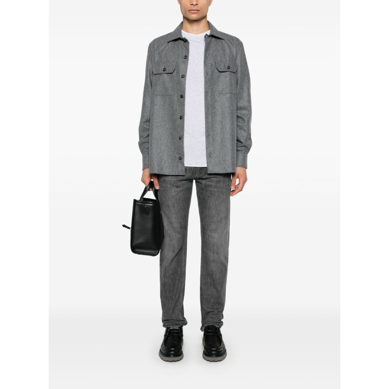 Brunello Cucinelli Shirts Grey Shirts