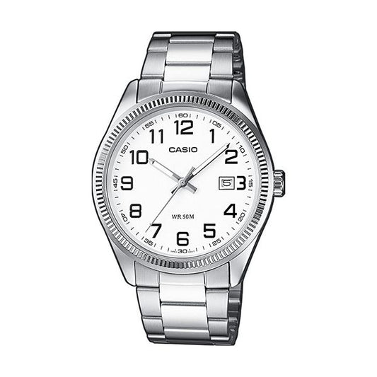 CASIO COLLECTION Mod. DATE - WHITE. ARAB NUMBERS WATCHES