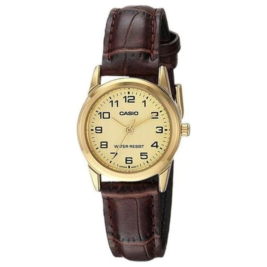 CASIO COLLECTION Mod. LADY 3H GOLD. LEATHER - GOLD WATCHES