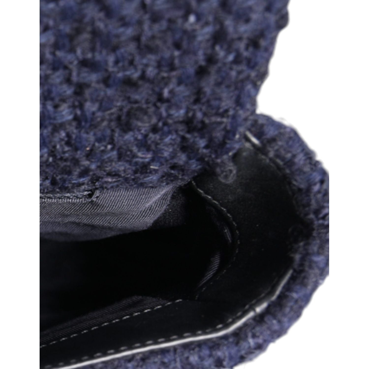 Chanel Dark Blue Medium Flap Tweed CC Gold Gray Chain Shoulder Bag