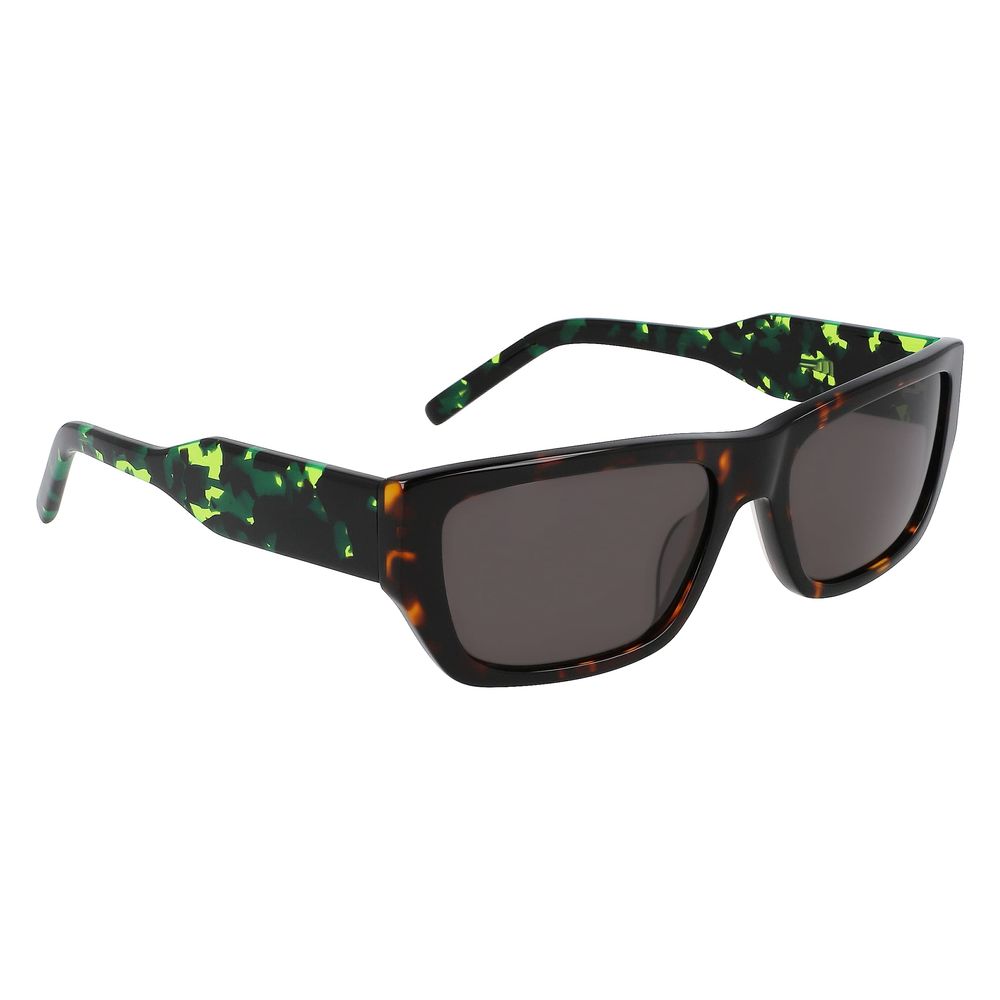 DKNY Brown Acetate Sunglasses with green accents, category 3, featuring grey lenses, model DK545S-237. Measures 56/17/140 mm.