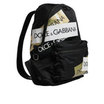 Dolce & Gabbana Black Logo Tape Polyamide School Travel Backpack Men Bag BAG4676