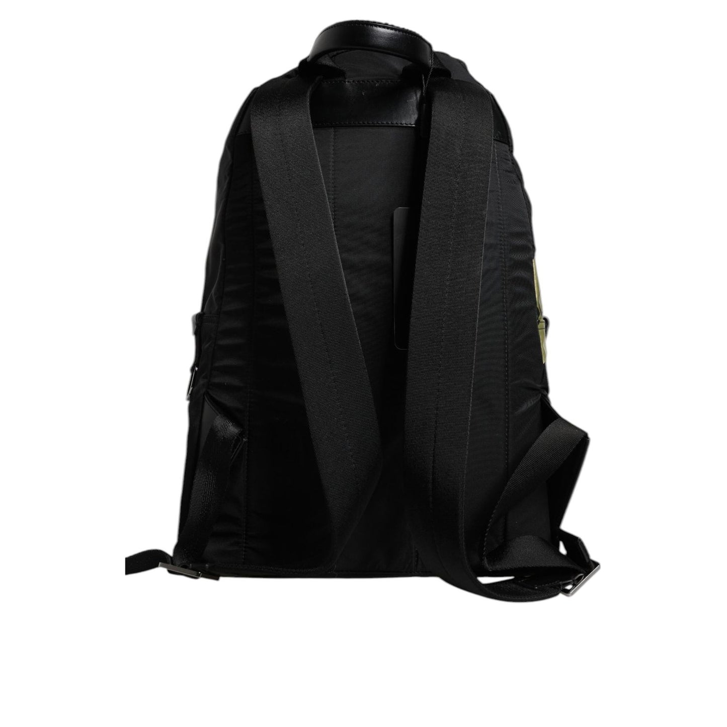 Dolce & Gabbana Black Logo Tape Polyamide School Travel Backpack Men Bag BAG4676