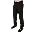 Dolce & Gabbana Black Wool Tapered Formal Dress Pants