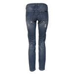 Dolce & Gabbana Blue Play Card Embroidery Skinny Denim Jeans