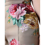 Dolce & Gabbana Beige Floral Jacquard High Waist Tapered Pants PAN74586-46