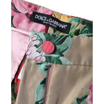 Dolce & Gabbana Beige Floral Jacquard High Waist Tapered Pants PAN74586-46