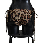 Dolce & Gabbana Brown Leopard Print Swimsuit Swimwear Bikini Bottom BIK1641-4