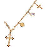 Dolce & Gabbana Gold Tone Brass Chain Religious Cross Pendant Necklace SMY10390
