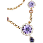 Dolce & Gabbana Gold Tone Floral Crystals Embellished Layered Necklace SMY10392