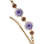 Dolce & Gabbana Gold Tone Floral Crystals Embellished Layered Necklace SMY10392