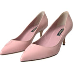 Dolce & Gabbana Light Pink Patent Leather Heels Pumps Shoes LA10754-35
