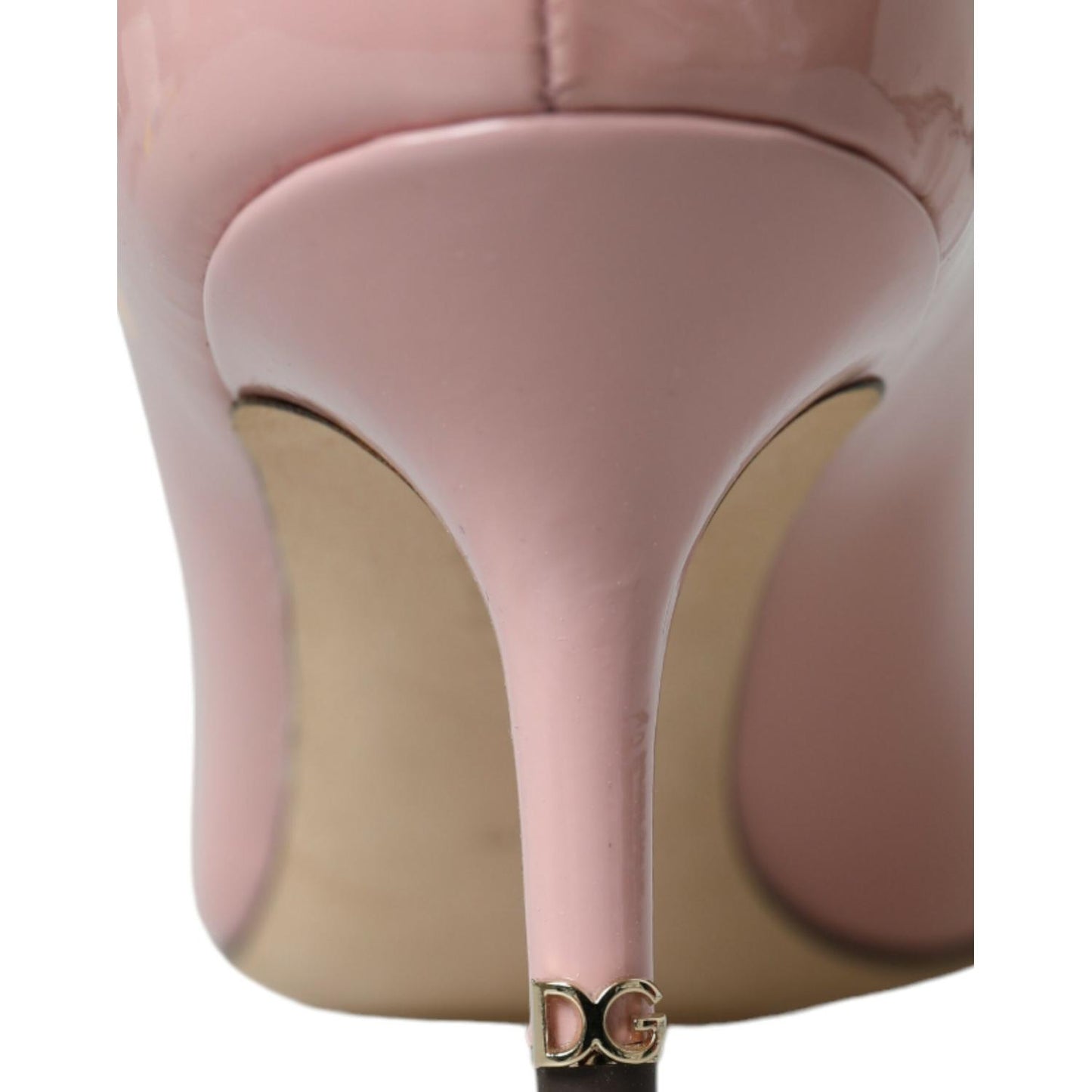 Dolce & Gabbana Light Pink Patent Leather Heels Pumps Shoes LA10754-35