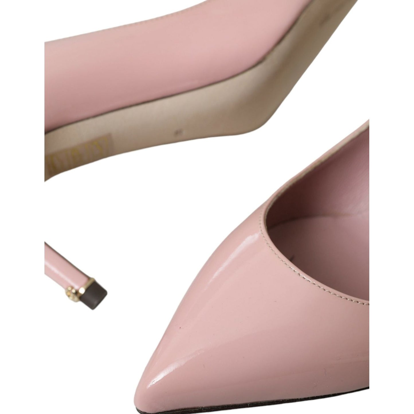 Dolce & Gabbana Light Pink Patent Leather Heels Pumps Shoes LA10754-35