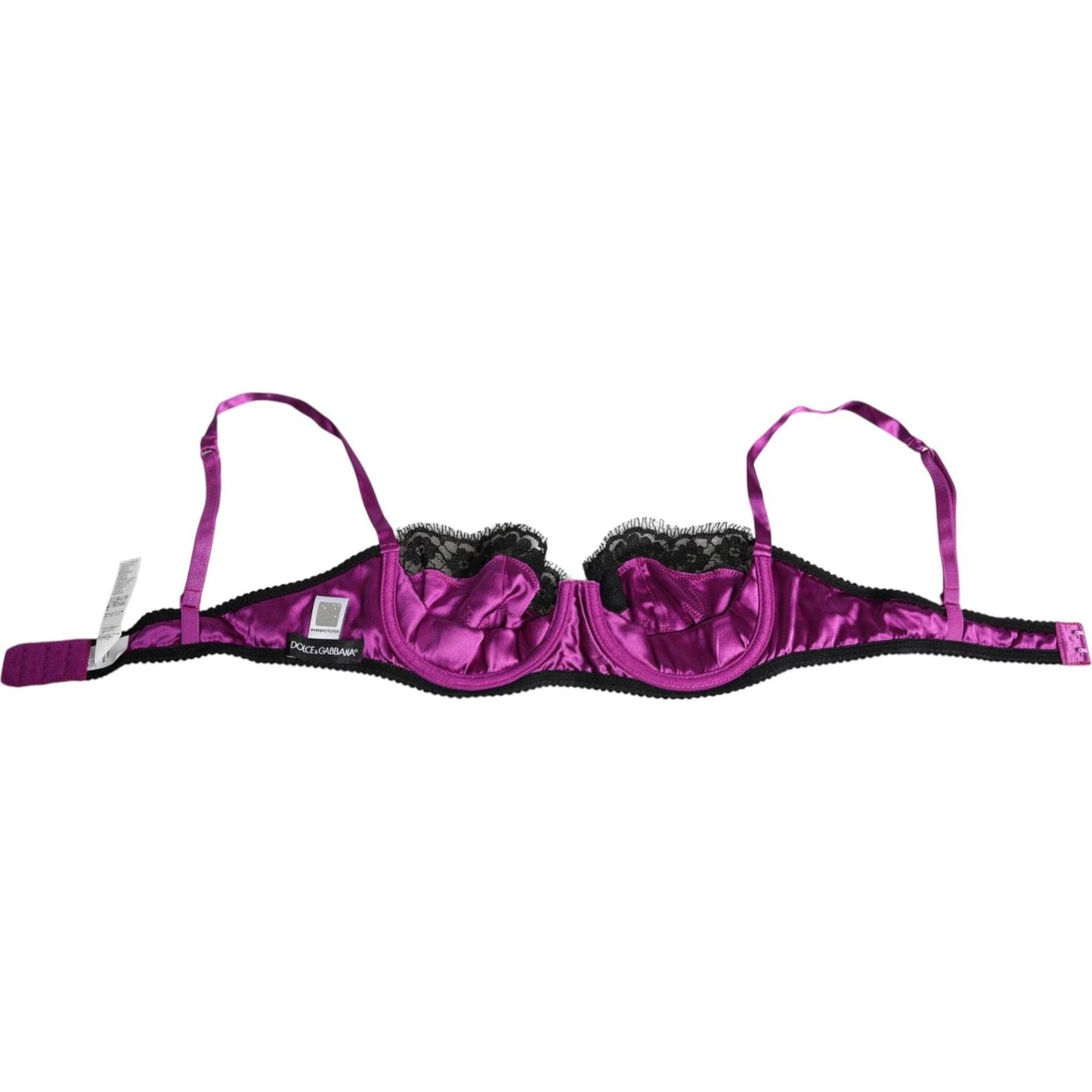 Dolce & Gabbana Purple Silk Underwired Balconette Bra Underwear BIK240-1