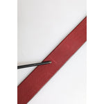 Dolce & Gabbana Maroon Classic Leather Metal Logo Buckle Belt