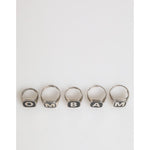 Dolce & Gabbana Silver Tone Brass Lettering Set 5 Pieces Adjustable Ring