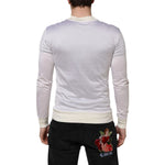 Dolce & Gabbana White Silk Crew Neck Long Sleeves T-shirt