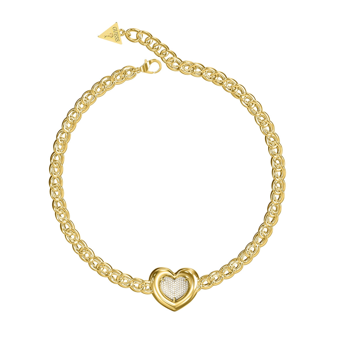 Gold bracelet with heart charm, GUESS JEWELS JEWELRY Mod. JUBN05455JWYGT-U