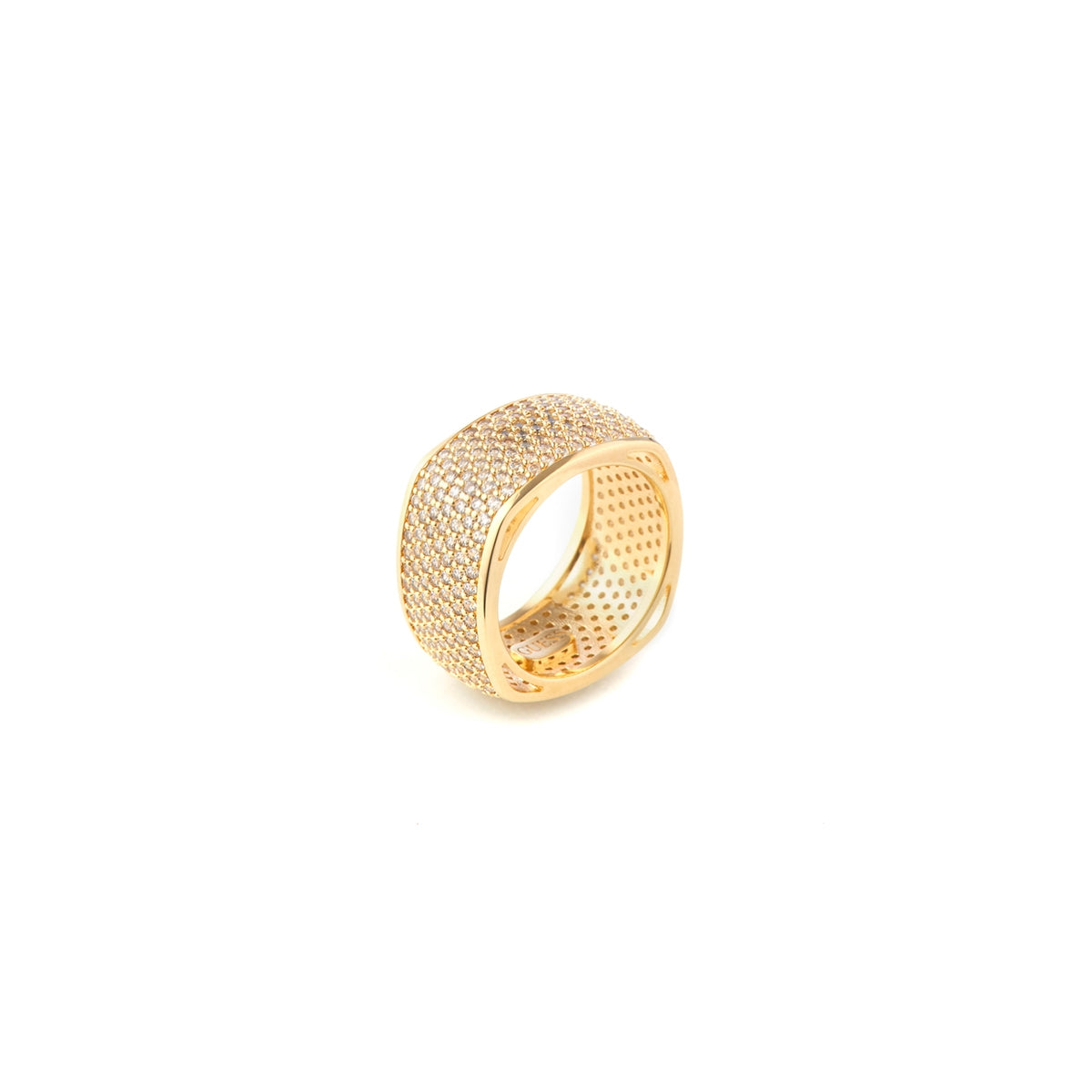 GUESS JEWELS JEWELRY Mod. JUBR04674JWYG54 gold ring with diamond accents