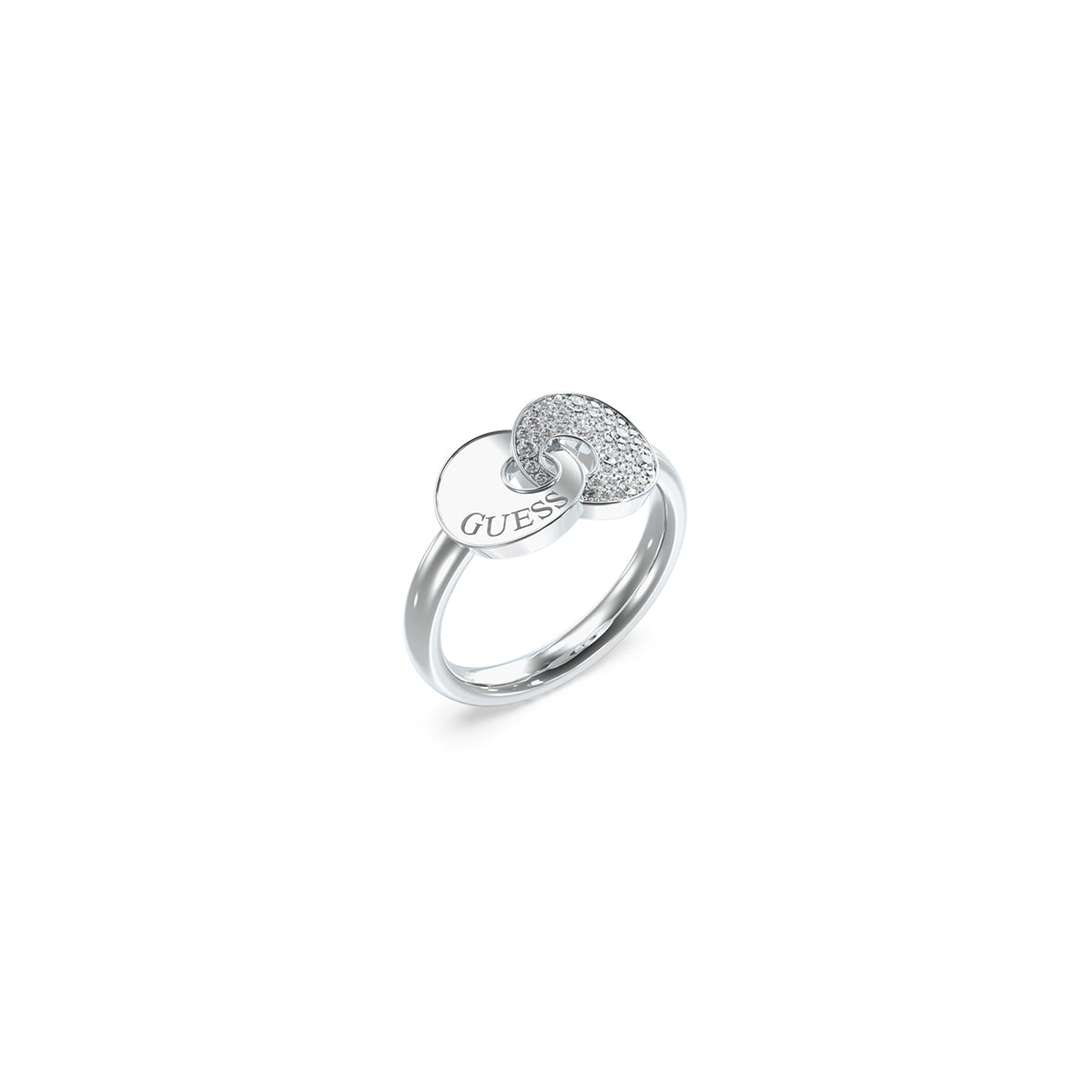 Elegant silver ring from GUESS JEWELS JEWELRY Mod. JUBR05222JWRH54 with sparkling design.