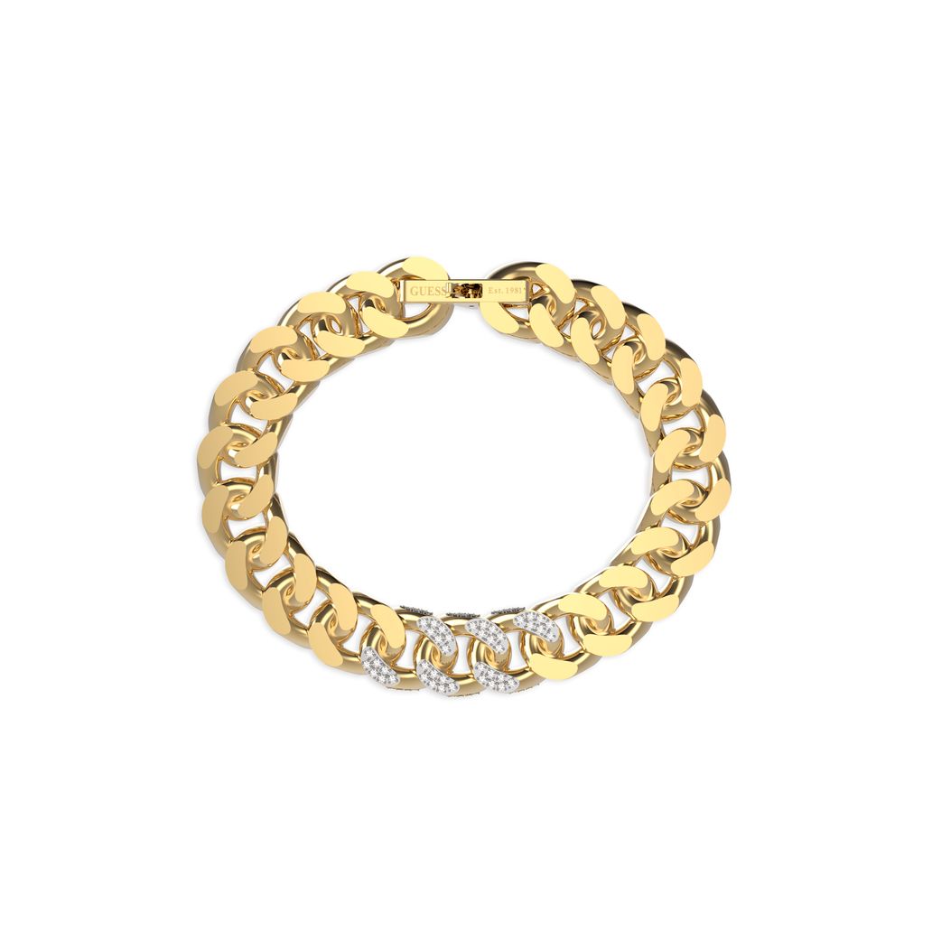 GUESS JEWELS JEWELRY Mod. JUMB01380JWYGS - Gold chain bracelet with diamond accents
