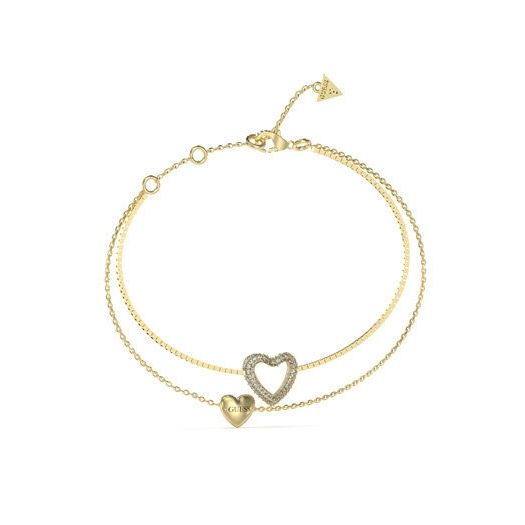 GUESS JEWELS JEWELRY Mod. JUMB05027JWYGSTS gold bracelet with heart design