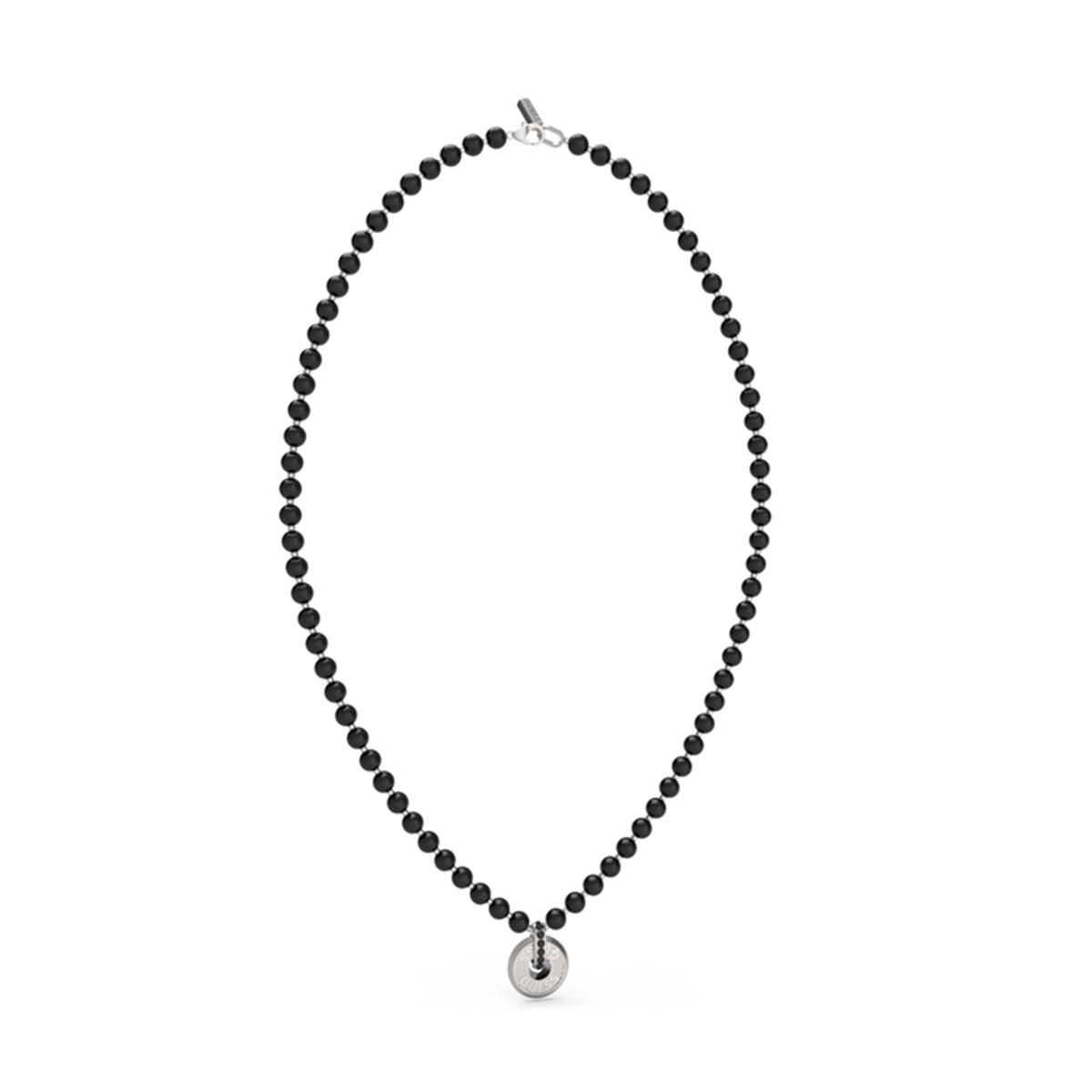 GUESS JEWELS JEWELRY Mod. JUMN04061JWSTBKT-U necklace with black beads and pendant