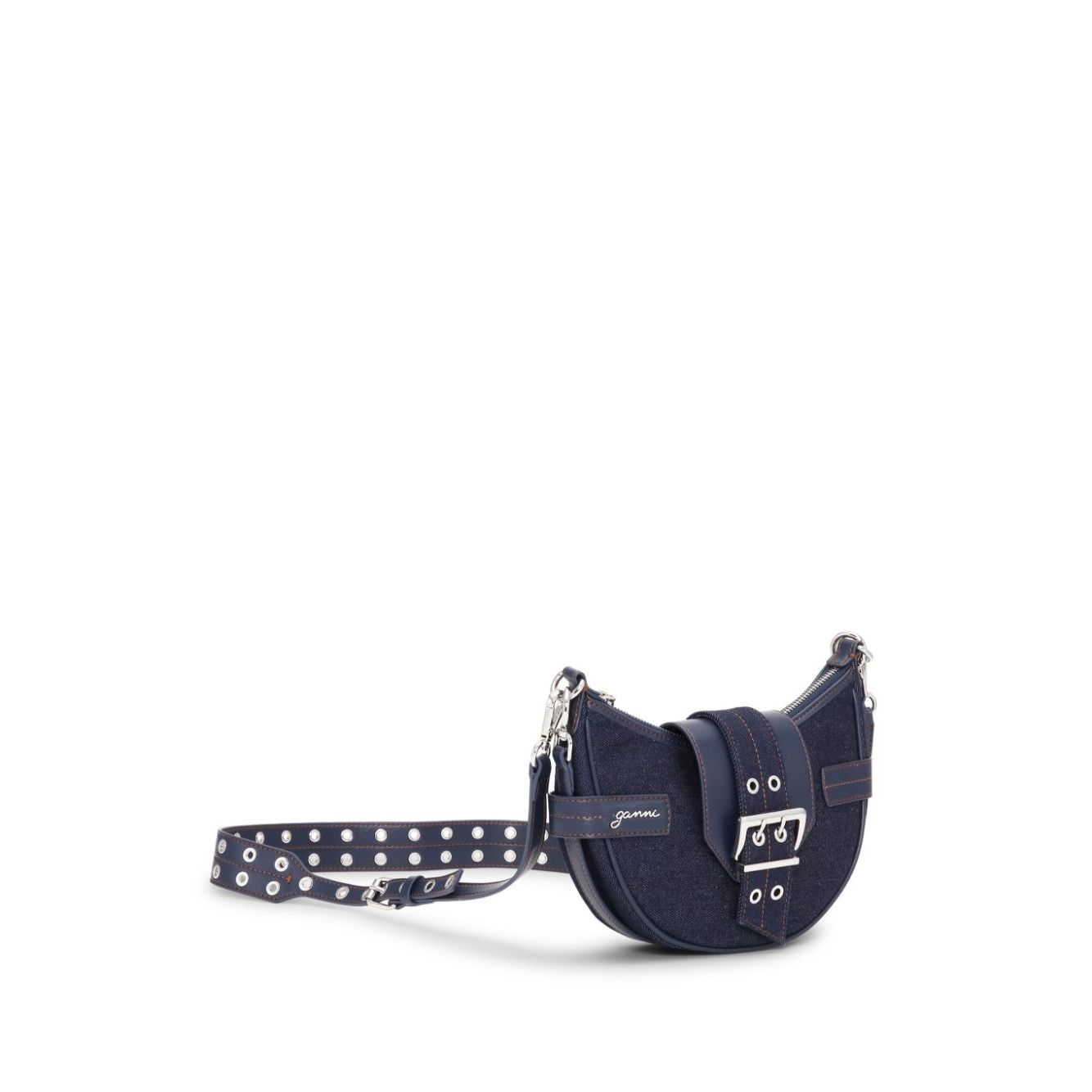Ganni Buckle small denim cross-body bag Shoulder