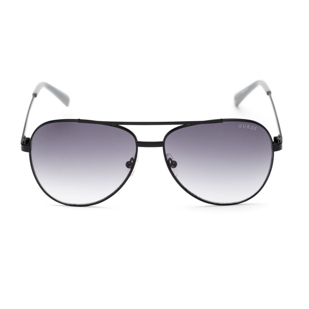 Guess Black Metal Sunglasses with gradient grey lenses, model GF5117-5802B, made from metal, showcasing a sleek design.