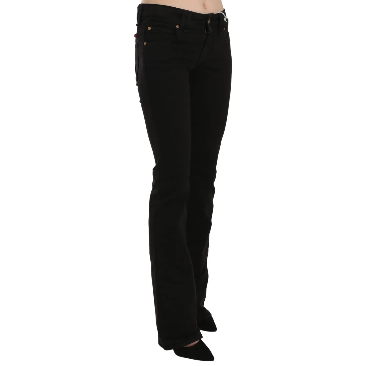 John Galliano Black Low Waist Slim Leg Skinny Denim Casual Pants Jeans