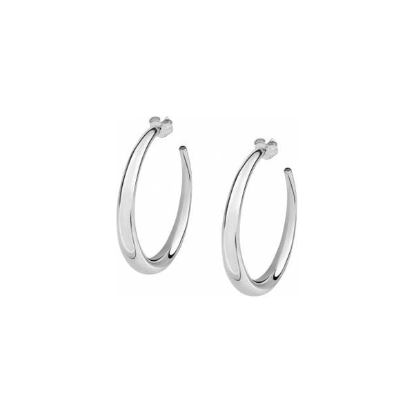 Silver hoop earrings from LA PETITE STORY JEWELRY Mod. LPS01AQB16 collection on white background