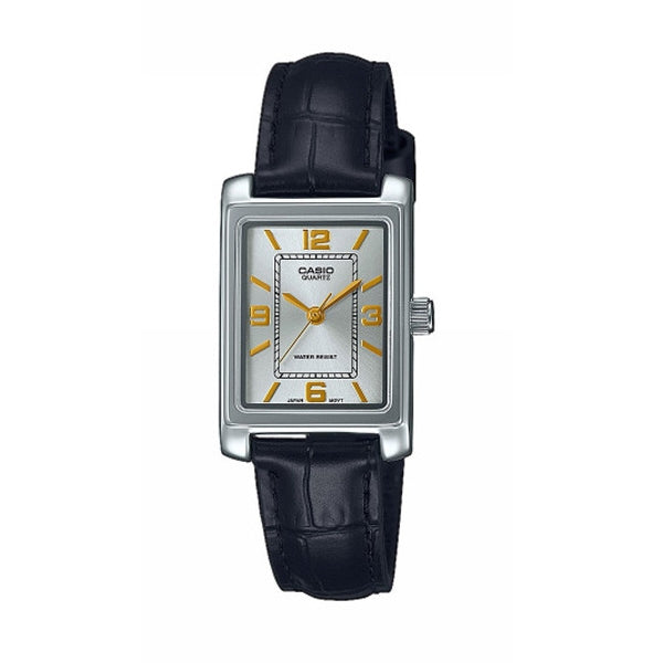 CASIO COLLECTION Mod. TANK. LEATHER - ARGENTEE WATCHES