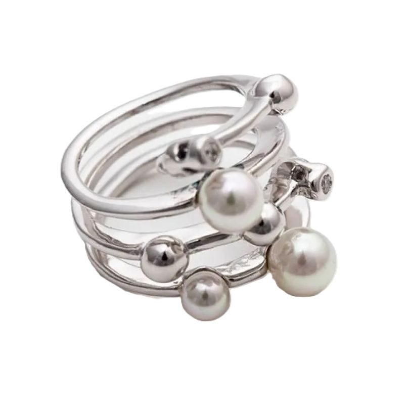 MAJORICA JEWELRY Mod. 10554.01.2.911.700.1 with silver bands and pearl accents.