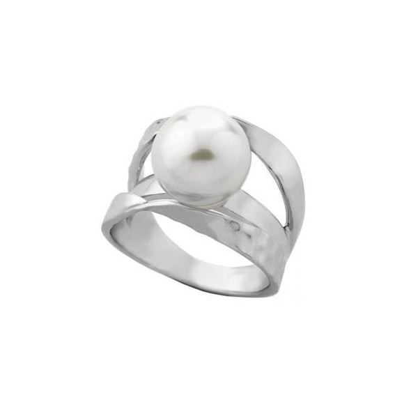 Elegant ring showcasing MAJORICA JEWELRY Mod. 11647.01.2.917.010.1 with pearl design on sleek metal band.