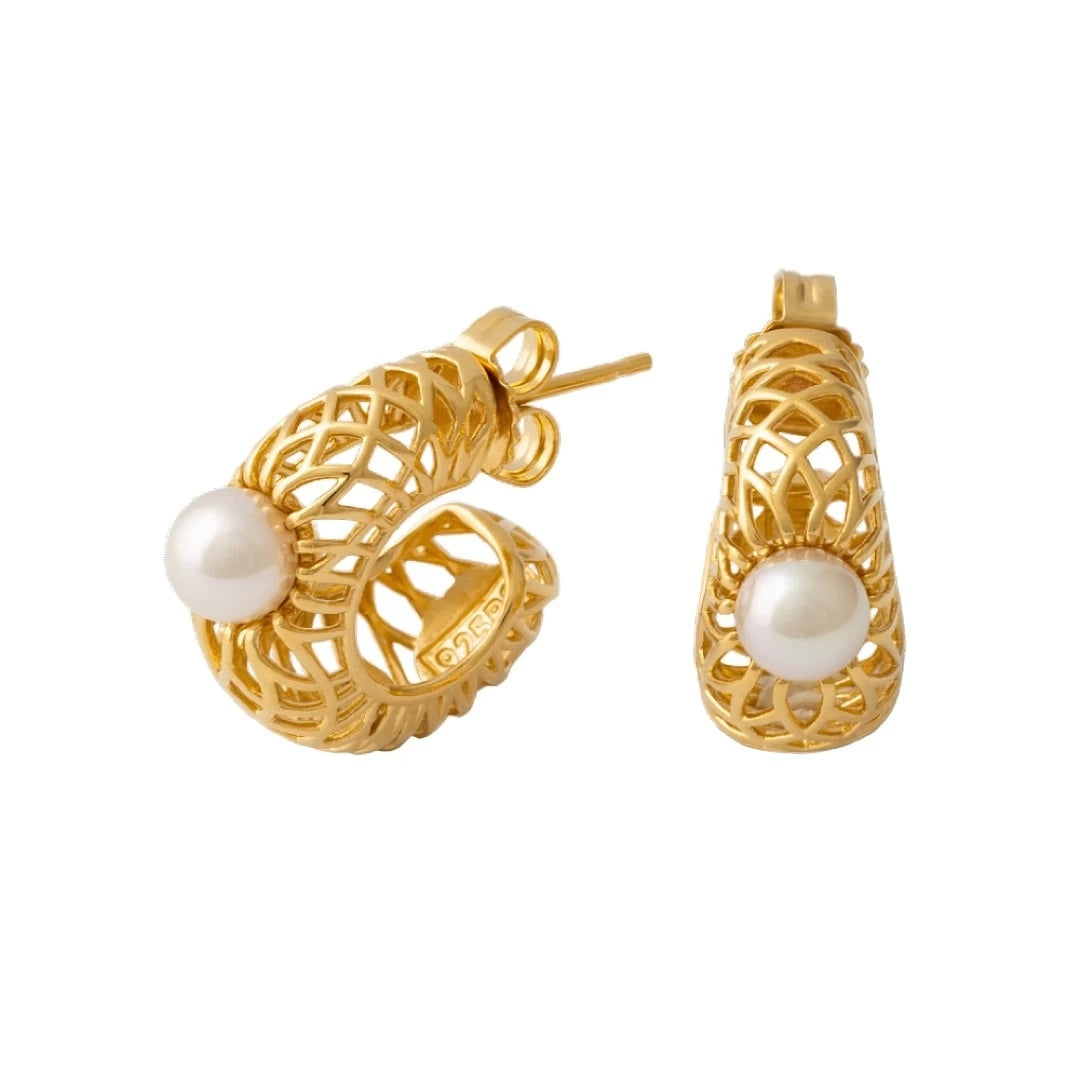 MAJORICA JEWELRY Mod. 17224.01.1.000.010.1 gold earrings with round pearl