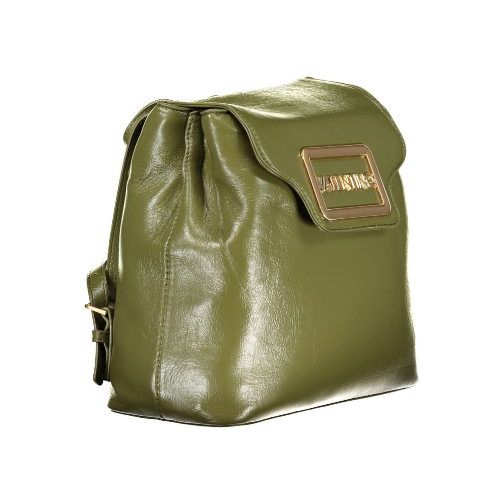 Mario Valentino Green Polyethylene Backpack with logo, handle, adjustable straps, central and internal pockets, and automatic closure.