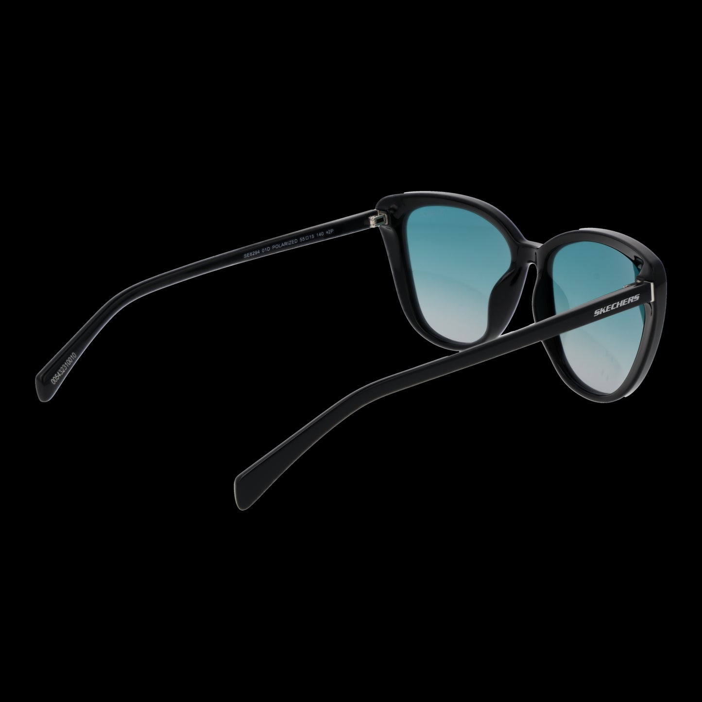 SKECHERS MOD. SE6294 5501D sunglasses for ladies in black with blue gradient lenses, side view.