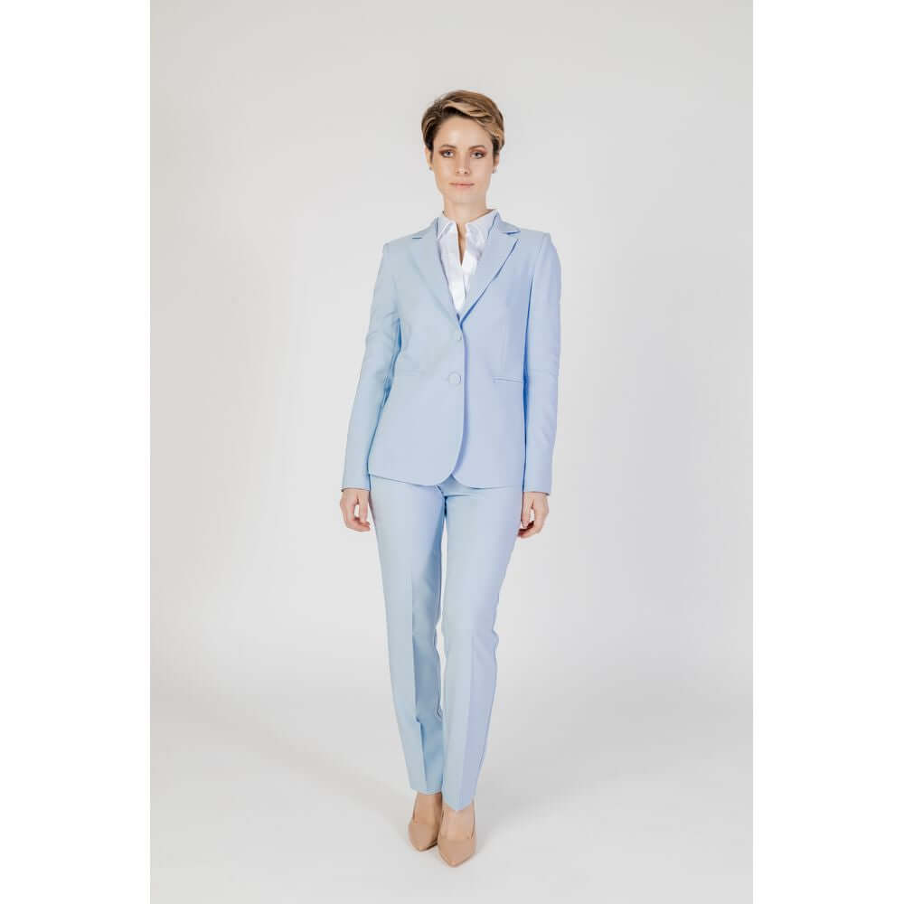 Sandro Ferrone Blue Polyester Blazer