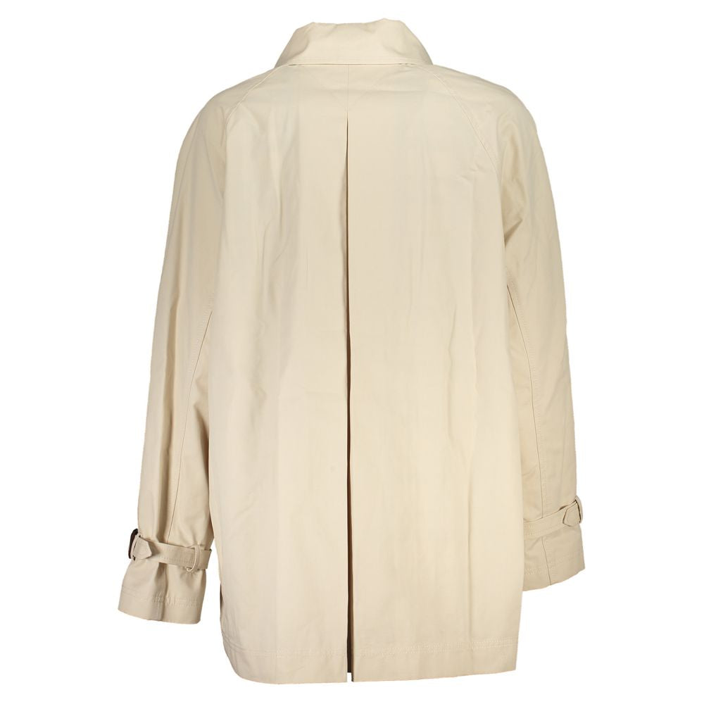 Back view of Tommy Hilfiger Beige Cotton Jackets & Coat showing adjustable cuffs and long sleeves.