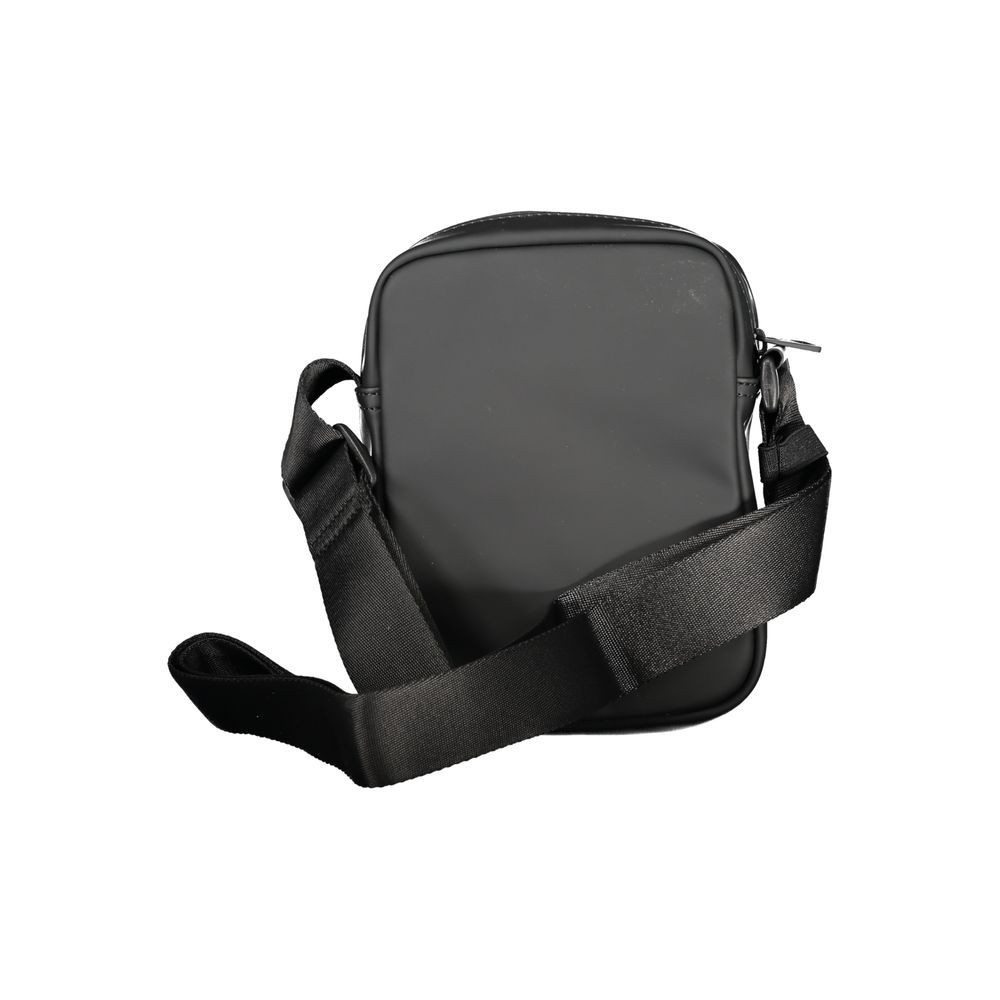 Tommy Hilfiger Black Polyethylene Shoulder Bag with adjustable strap, external pocket, internal pocket, and zip closure