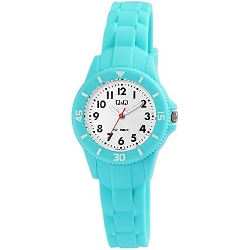 Q&Q Mod. KID ONLY TIME baby wristwatch, 10 ATM water resistant, resin case and strap, quartz movement, mineral dial, official packaging.