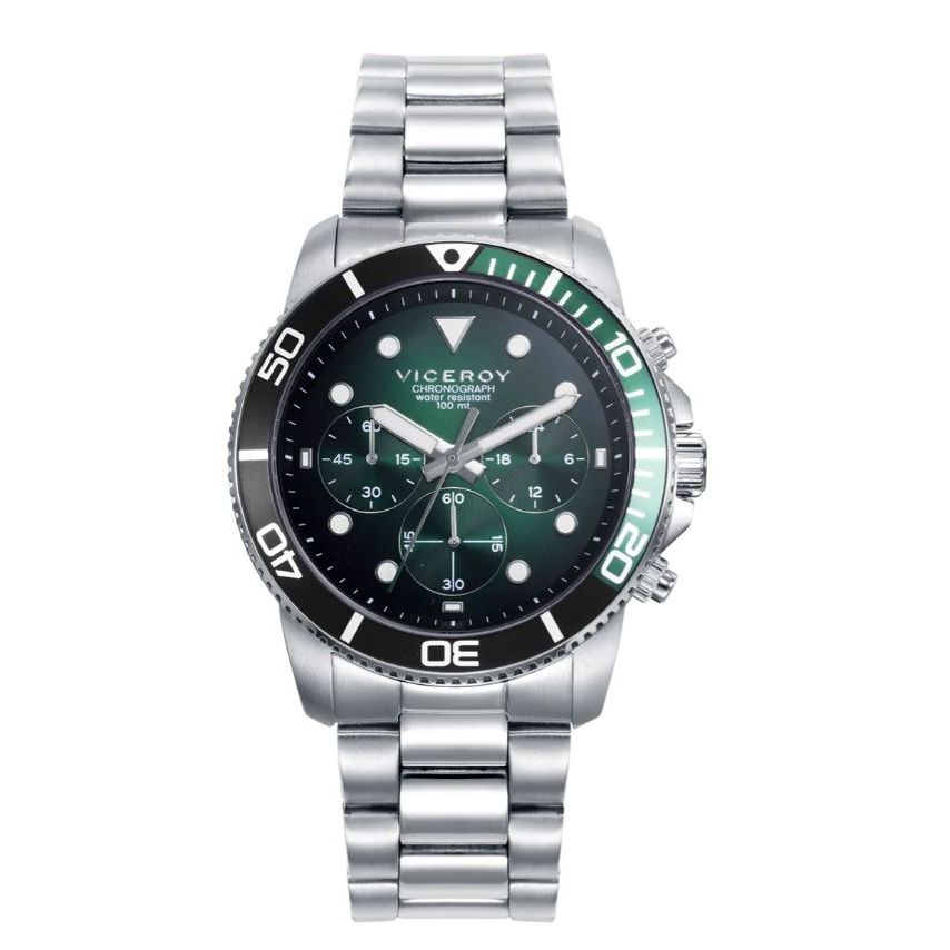 VICEROY Mod. 42453-77 watch, 41 mm case, quartz chronograph, silver 925° material, official box, 10 ATM water resistant.