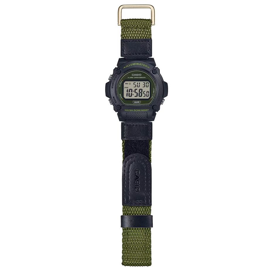 CASIO TIMELESS COLLECTION Mod. SPORT- ILLUMINATOR. WR 50M. ALARM. CHRONOGRAPH - ARMY GREEN - COLORED SERIE WATCHES