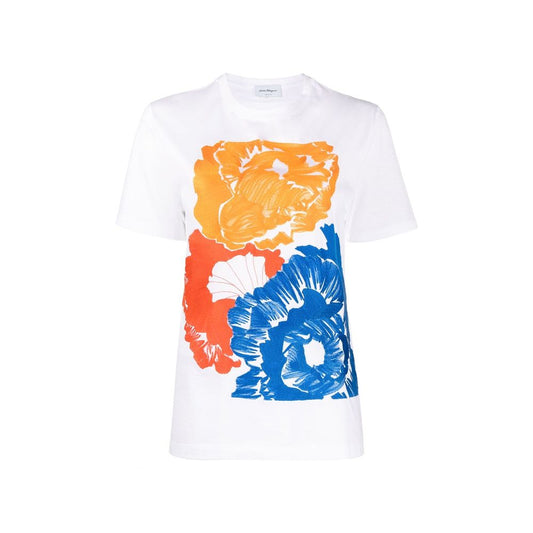Salvatore Ferragamo White Cotton T-Shirt