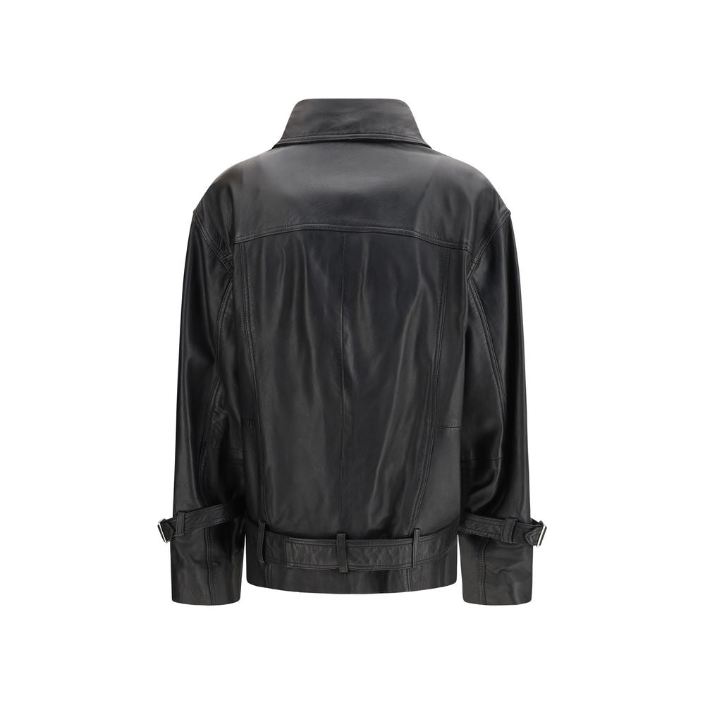 PINKO Black Leather Jacket 1728,72470364320,Black,Clothing,IT36 | XS,IT38 | S,IT40 | M,Jackets & Coats - Clothing,Leather Jackets - Jackets & Coats - Clothing,New with tags,PINKO,Women