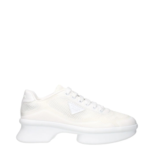 Prada White Fabric Low Top Sneakers
